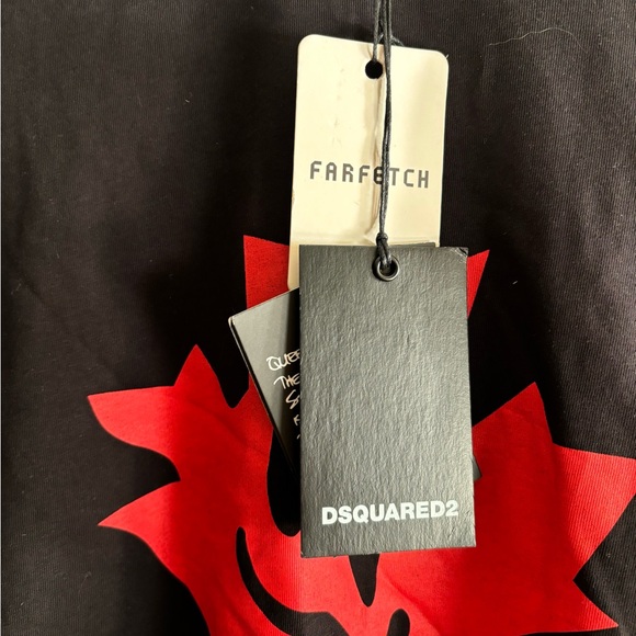 DSQUARED2 Leaf Men's BLACK Graphic Tee Size S NWT GR8 Gift - Picture 11 of 16